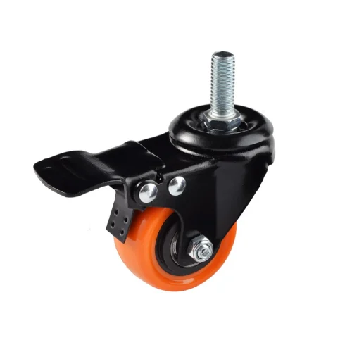 40mm Orange PU Furniture Castor Wheels - Image 4