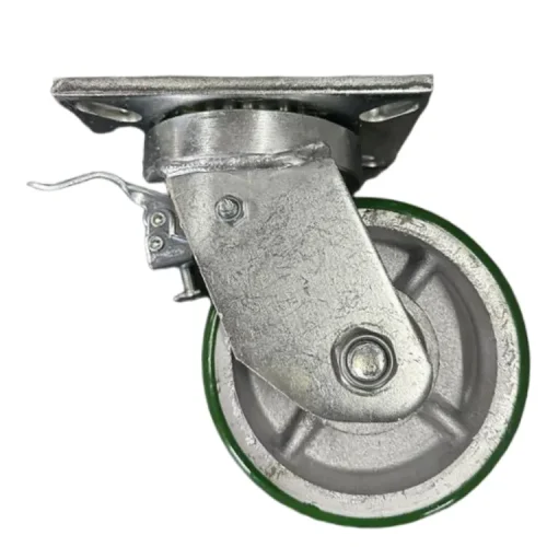 10x3 Inch 2000kgs Heavy Duty Trolley Wheel PU Cast Iron Castors