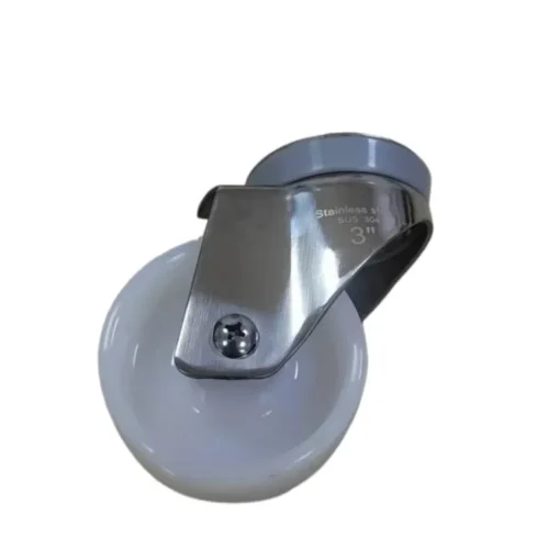 304 Stainless Steel Castors Nylon Swivel Caster With Brake For Trolley - Image 4