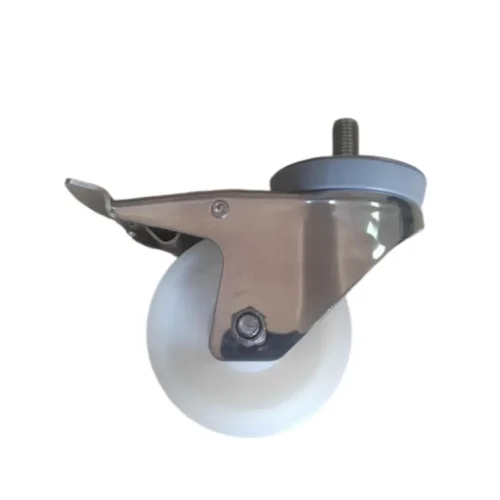 304 Stainless Steel Castors Nylon Swivel Caster With Brake For Trolley - Image 7
