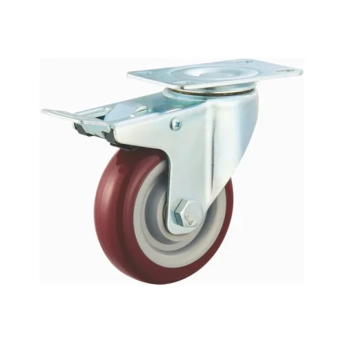 Alternative view of 4 Inch Polyurethane Swivel Caster With Brake PU Furniture Castors